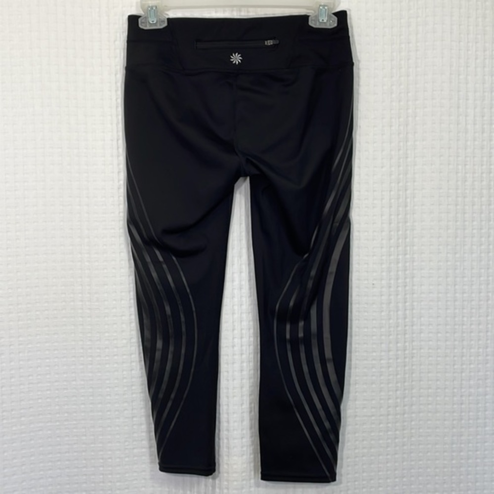 Athleta Black Leggings with Gray Stripes - Picture 8 of 9